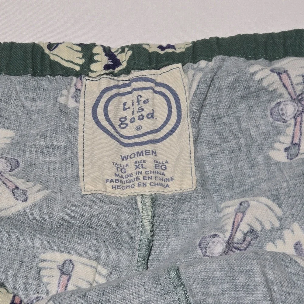 Life is Good Womens XL Jake Snow Angles Winter Fun‎ Ski Sleep Pajama Pant